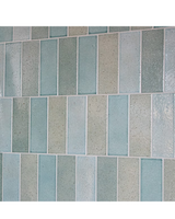 Dento Brick Aqua Blue Japanese Gloss Porcelain Tile 91x242mm