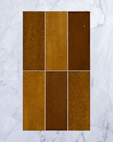 Dento Brick Amber Japanese Gloss Porcelain Tile 91x242mm