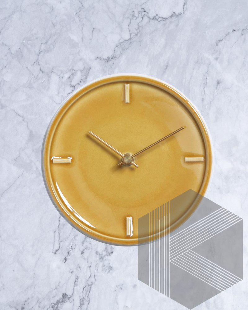 Tohoku Mustard Yellow Hand Glazed Japanese Mid Sized Clock – Kazoku Tiles