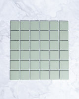 Bridges Army Green Unglazed Full Body Porcelain Square Mosaic Tile 48 x 48mm
