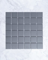 Bridges Unglazed Charcoal Square Mosaic Tile 48x48mm