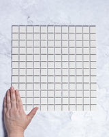 Bridges Mini Unglazed Ivory Square Mosaic Tile 23x23mm