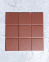 Bridges Dark Terracotta Unglazed Full Body Porcelain Square Mosaic Tile 97 x 97mm