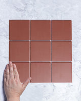 Bridges Dark Terracotta Unglazed Full Body Porcelain Square Mosaic Tile 97 x 97mm