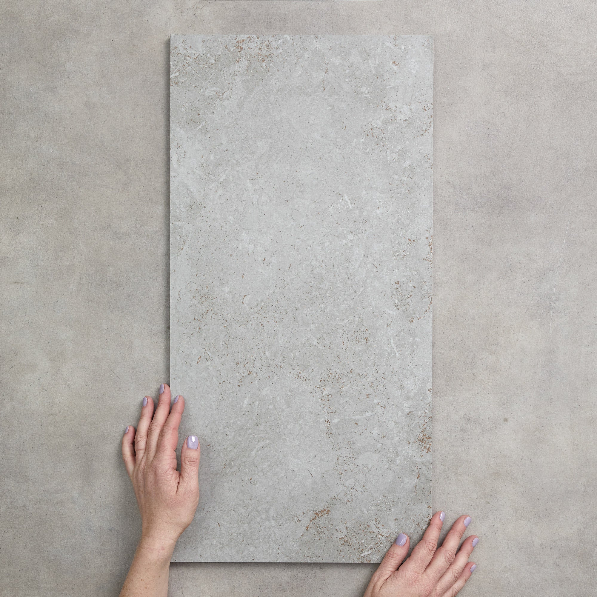 Cotswold Grey Limestone Look Matt Porcelain Tile 300x600mm Kazoku Tiles