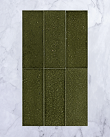 Dento Brick Oribe Green Japanese Gloss Porcelain Tile 91x242mm