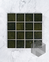 Hatsu Square Oribe Green Hand Glazed Japanese Mosaic Tile