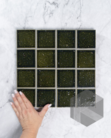 Hatsu Square Oribe Green Hand Glazed Japanese Mosaic Tile