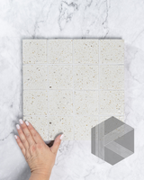 Hatsu Square White Hand Glazed Japanese Mosaic Tile