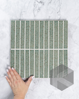 Hatsuborder Aqua Hand Glazed Japanese Mosaic Tile