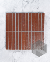 Hatsuborder Burnt Red Hand Glazed Japanese Mosaic Tile