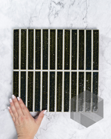 Hatsuborder Oribe Green Hand Glazed Japanese Mosaic Tile
