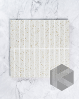 Hatsuborder White Hand Glazed Japanese Mosaic Tile