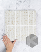 Hatsuborder White Hand Glazed Japanese Mosaic Tile
