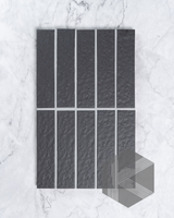 Sabi Charcoal Matt Glazed Porcelain Mosaic 45x195mm