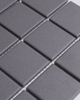 Bridges Unglazed Charcoal Square Mosaic Tile 48x48mm
